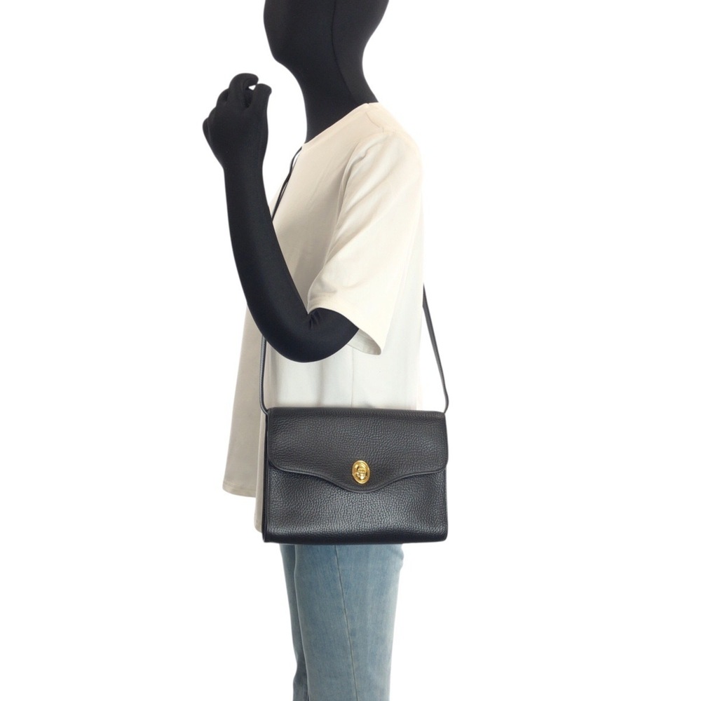 Christian Dior Vintage Black Leather Shoulder Bag/Pouch with Gold Hardware fo... - Picture 6 of 10